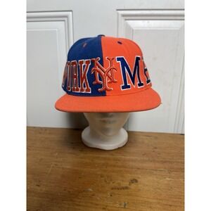 New York Mets Hat Snapback Cap Vtg‎ 90s Split Wrap Around American Needle MLB